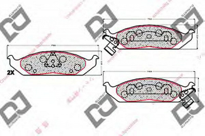 DJ PARTS bp1924 -  Комплект тормозных колодок, дисковый тормоз